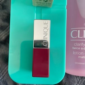 Lot of Clinique Clarifying Lotion 3 Dark Spot corrector & Color Pop Lipstick NEW